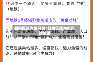 朝阳区降为低风险/朝阳区降为低风险地区