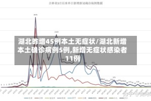 湖北昨增45例本土无症状/湖北新增本土确诊病例5例,新增无症状感染者11例