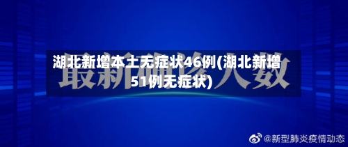 湖北新增本土无症状46例(湖北新增51例无症状)-第3张图片