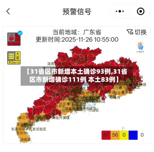 【31省区市新增本土确诊93例,31省区市新增确诊111例 本土83例】-第2张图片